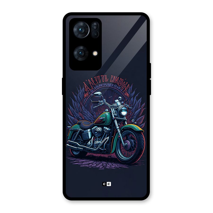 Vintage Desi Bike Glass Back Case for Oppo Reno7 Pro 5G