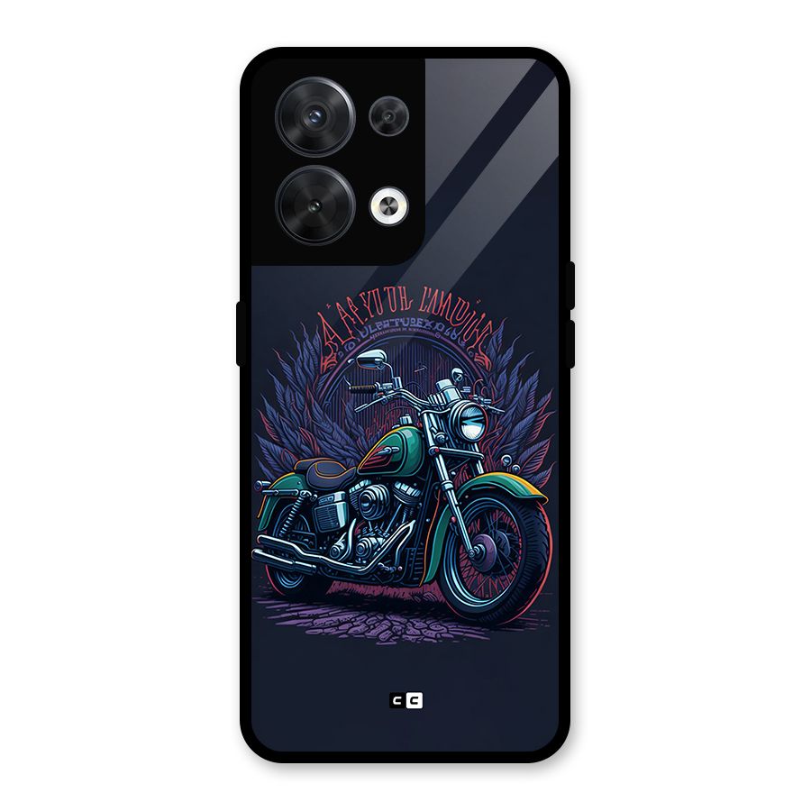 Vintage Desi Bike Glass Back Case for Oppo Reno8 5G