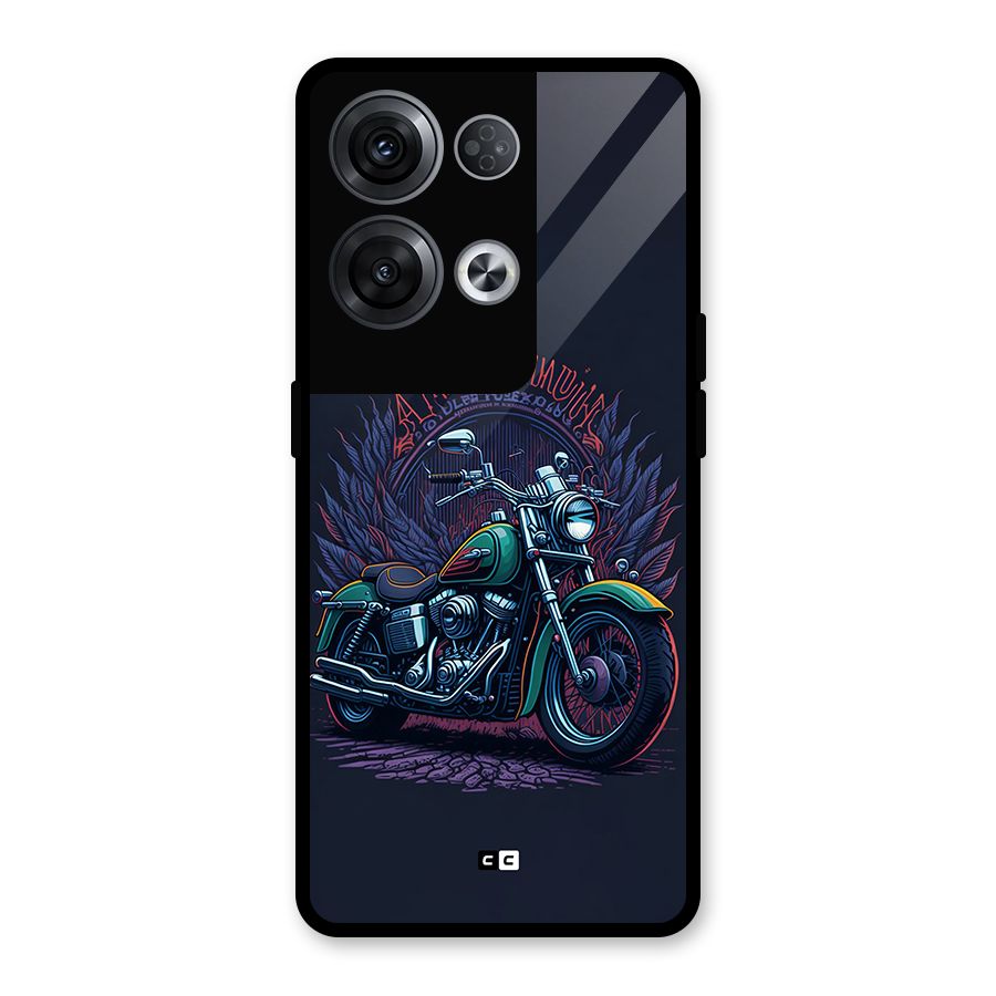 Vintage Desi Bike Glass Back Case for Oppo Reno8 Pro 5G