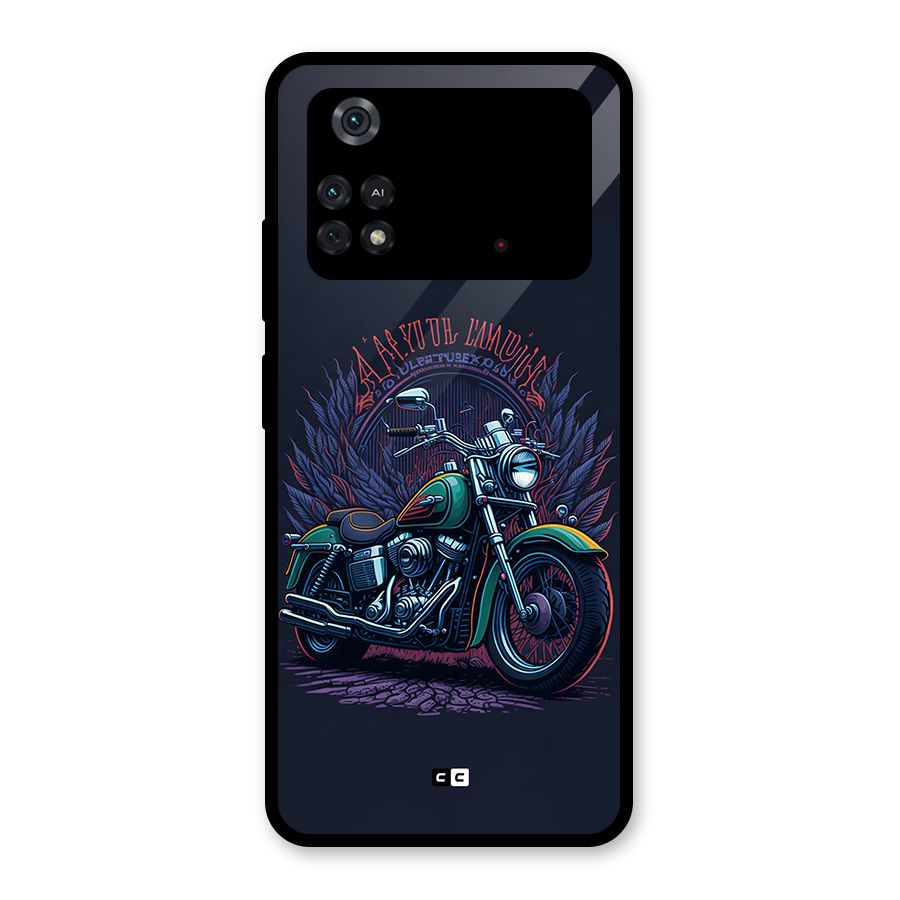 Vintage Desi Bike Glass Back Case for Poco M4 Pro 4G