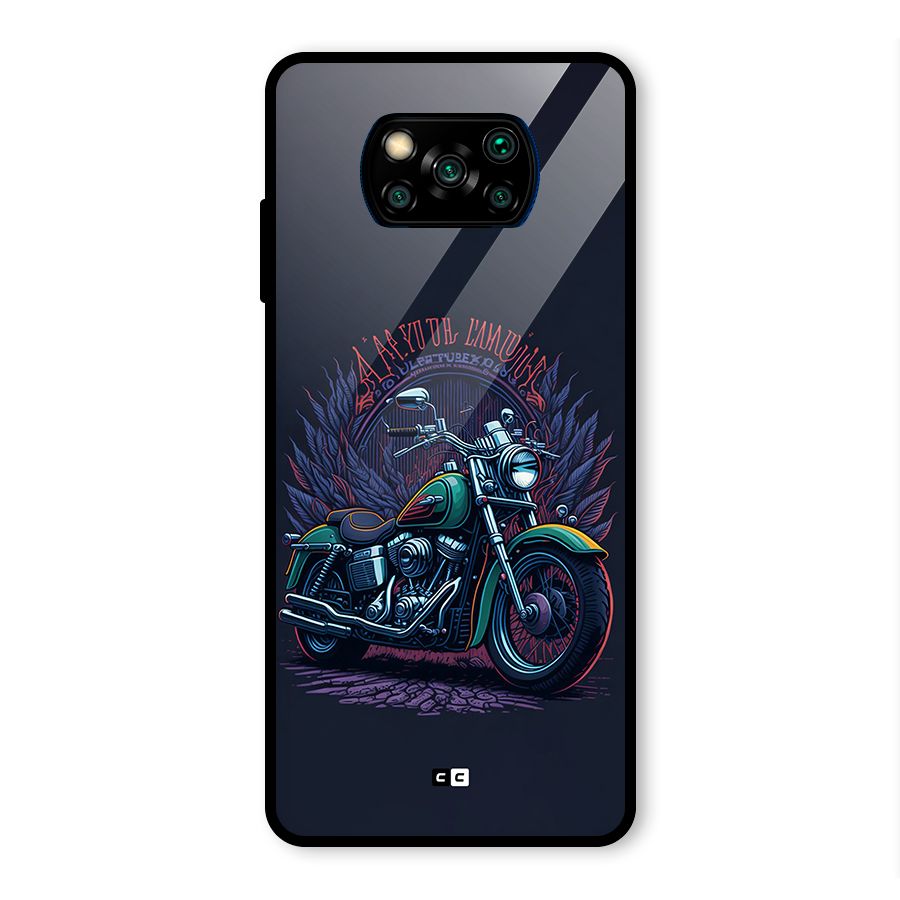 Vintage Desi Bike Glass Back Case for Poco X3 Pro
