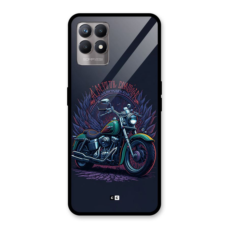 Vintage Desi Bike Glass Back Case for Realme 8i