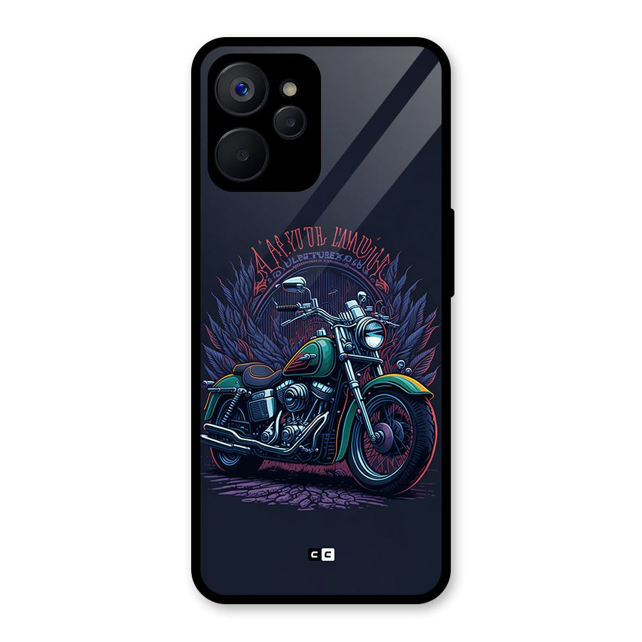 Vintage Desi Bike Glass Back Case for Realme 9i 5G