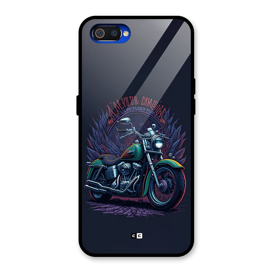 Vintage Desi Bike Glass Back Case for Realme C2