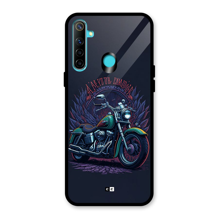 Vintage Desi Bike Glass Back Case for Realme Narzo 10