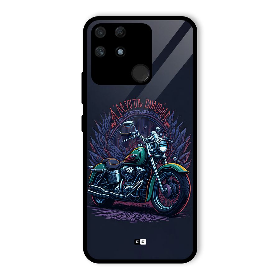 Vintage Desi Bike Glass Back Case for Realme Narzo 50A
