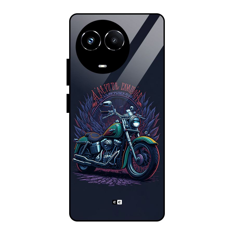 Vintage Desi Bike Glass Back Case for Realme Narzo 60X