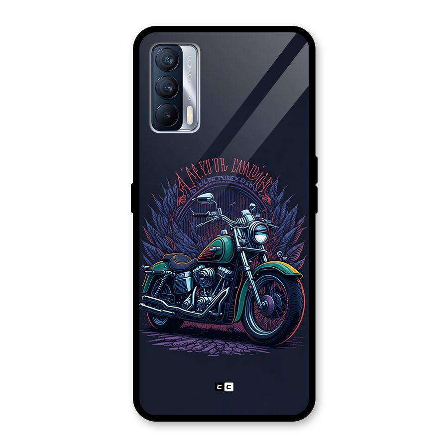 Vintage Desi Bike Glass Back Case for Realme X7