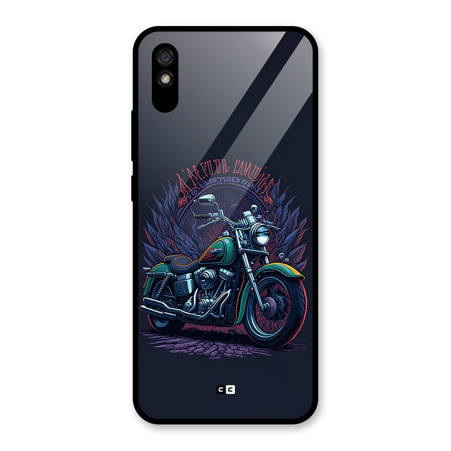 Vintage Desi Bike Glass Back Case for Redmi 9i