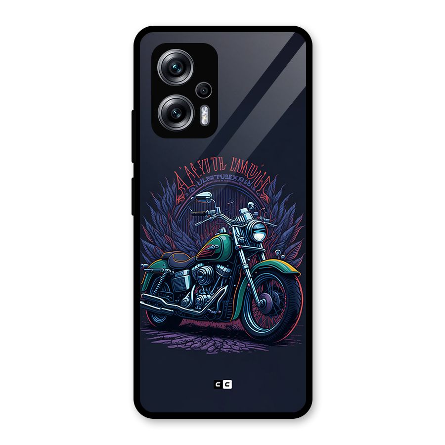 Vintage Desi Bike Glass Back Case for Redmi K50i