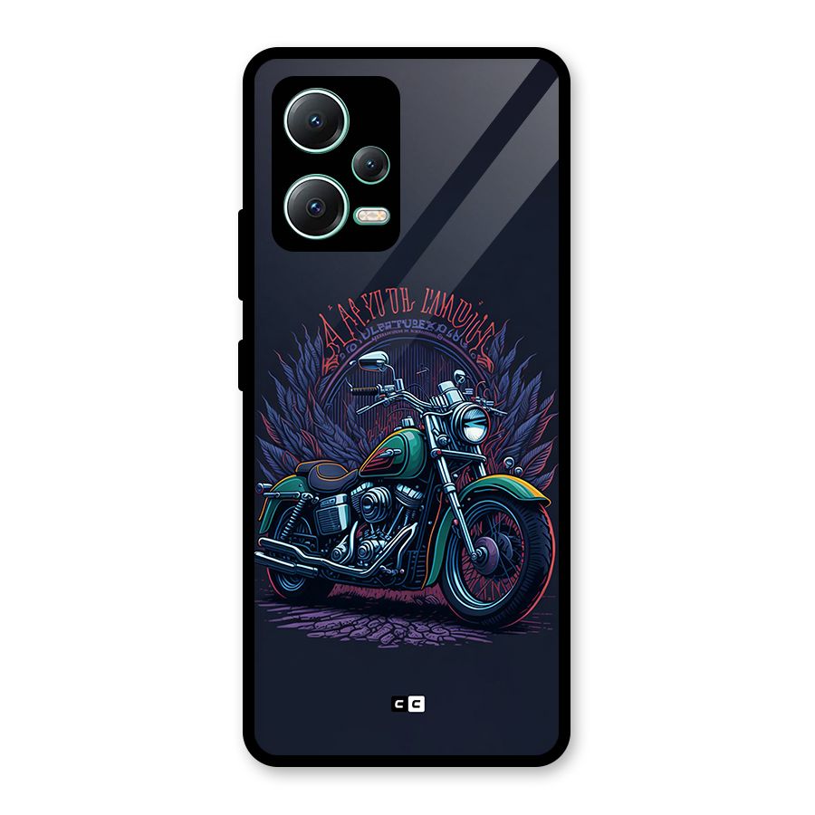 Vintage Desi Bike Glass Back Case for Redmi Note 12 5G
