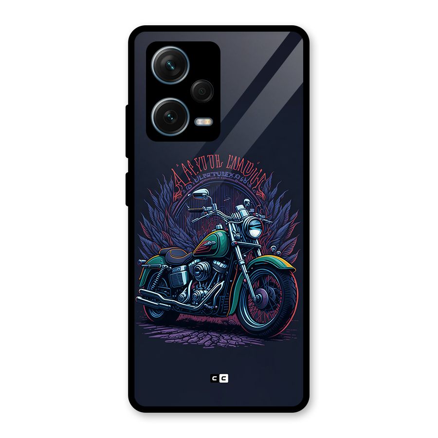 Vintage Desi Bike Glass Back Case for Redmi Note 12 Pro Plus 5G