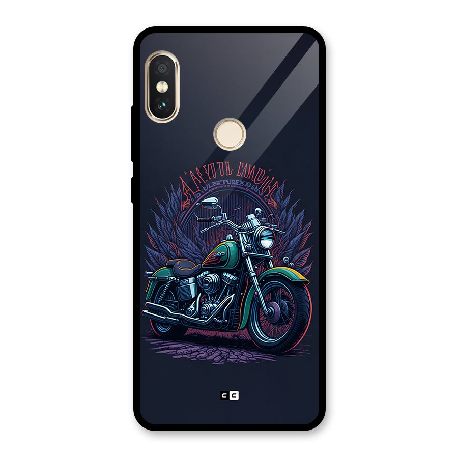 Vintage Desi Bike Glass Back Case for Redmi Note 5 Pro