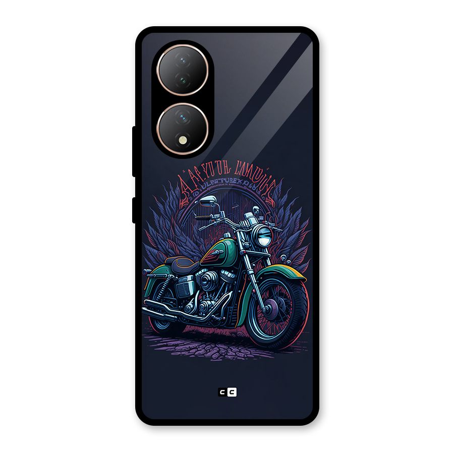 Vintage Desi Bike Glass Back Case for Vivo T2