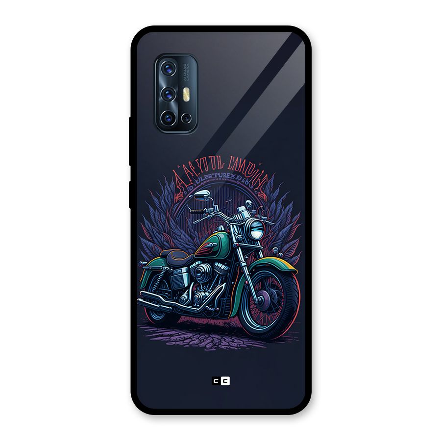 Vintage Desi Bike Glass Back Case for Vivo V17