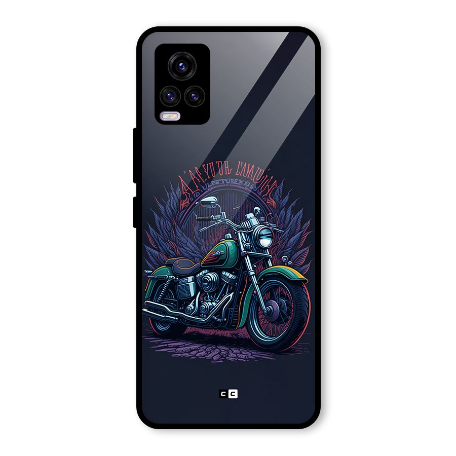 Vintage Desi Bike Glass Back Case for Vivo V20 2021
