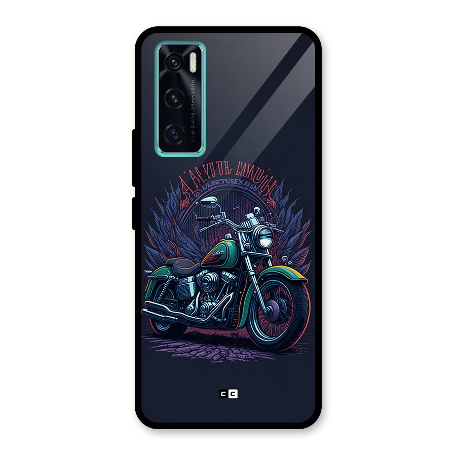 Vintage Desi Bike Glass Back Case for Vivo V20 SE