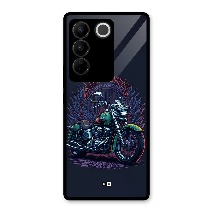 Vintage Desi Bike Glass Back Case for Vivo V27