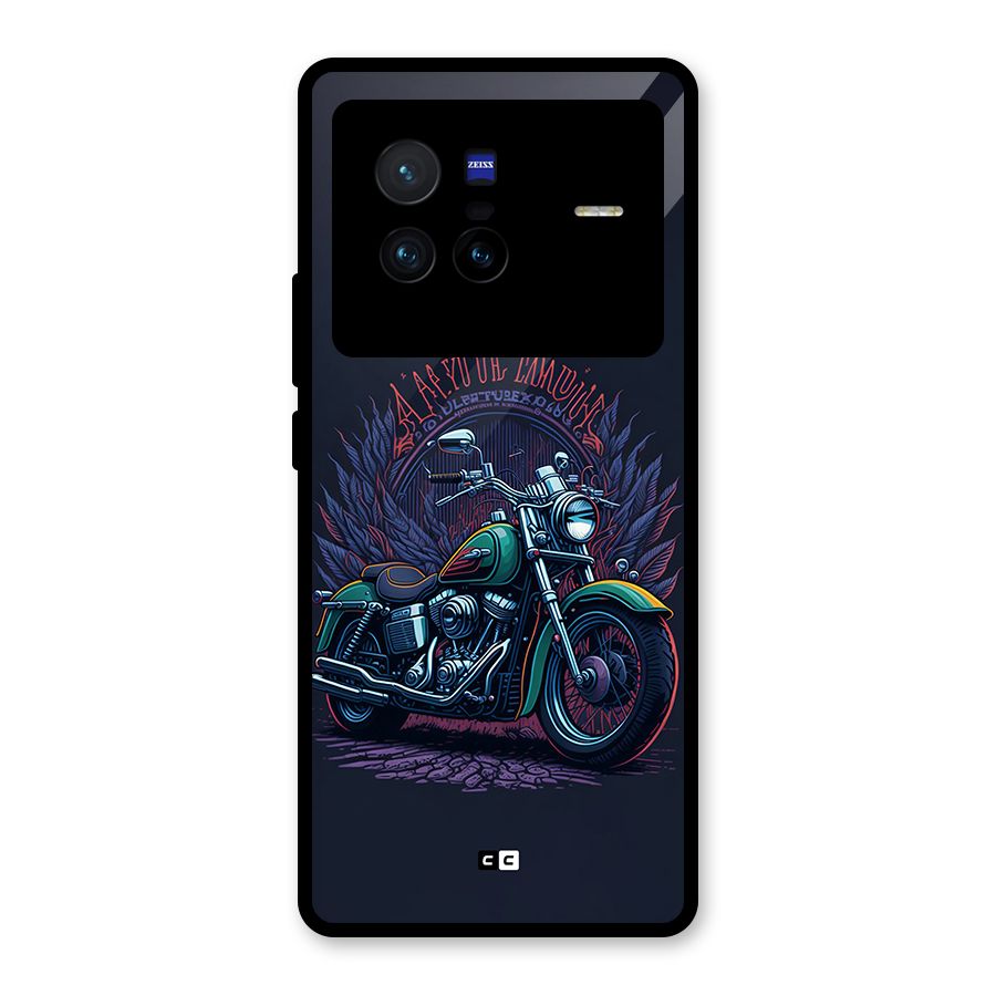 Vintage Desi Bike Glass Back Case for Vivo X80