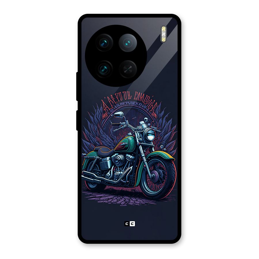 Vintage Desi Bike Glass Back Case for Vivo X90 Pro