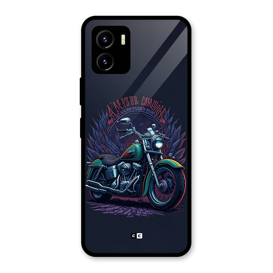 Vintage Desi Bike Glass Back Case for Vivo Y15s