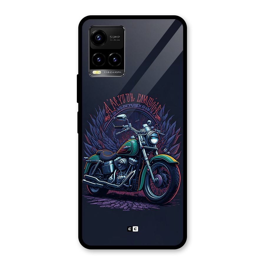 Vintage Desi Bike Glass Back Case for Vivo Y21T