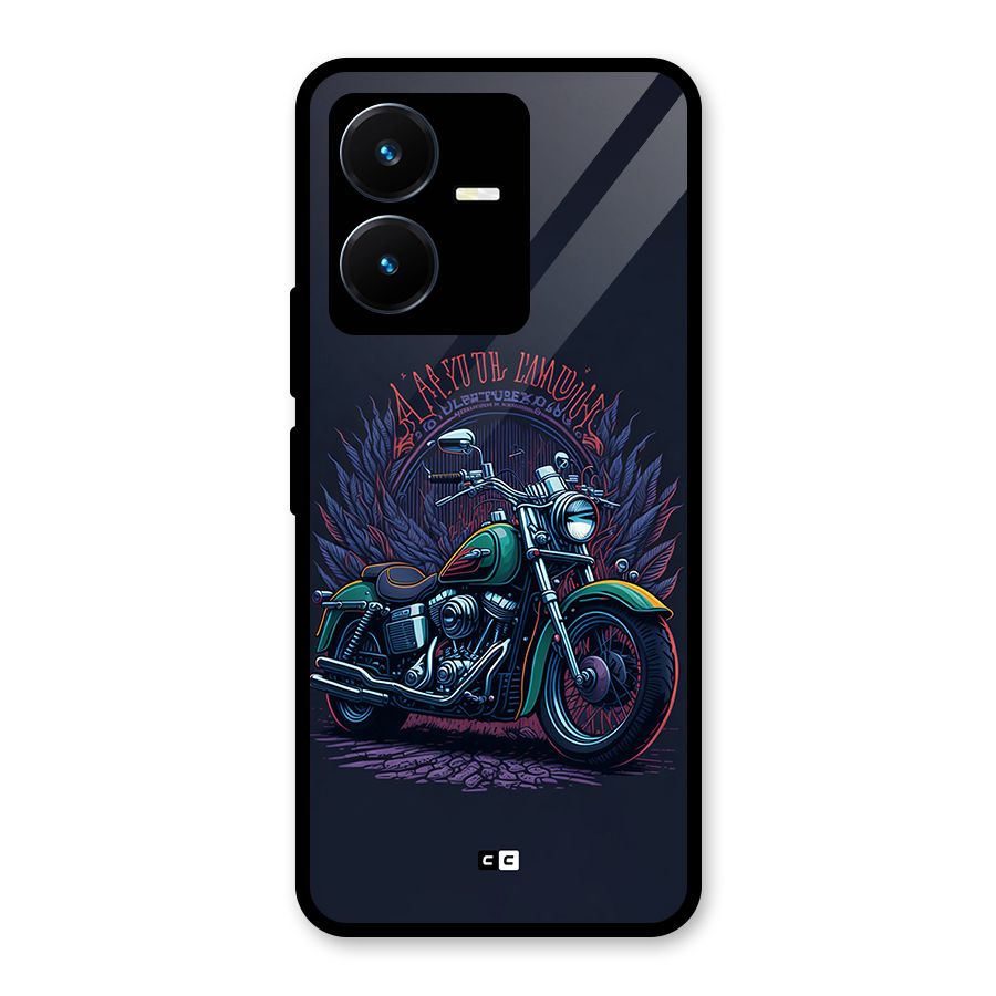 Vintage Desi Bike Glass Back Case for Vivo Y22