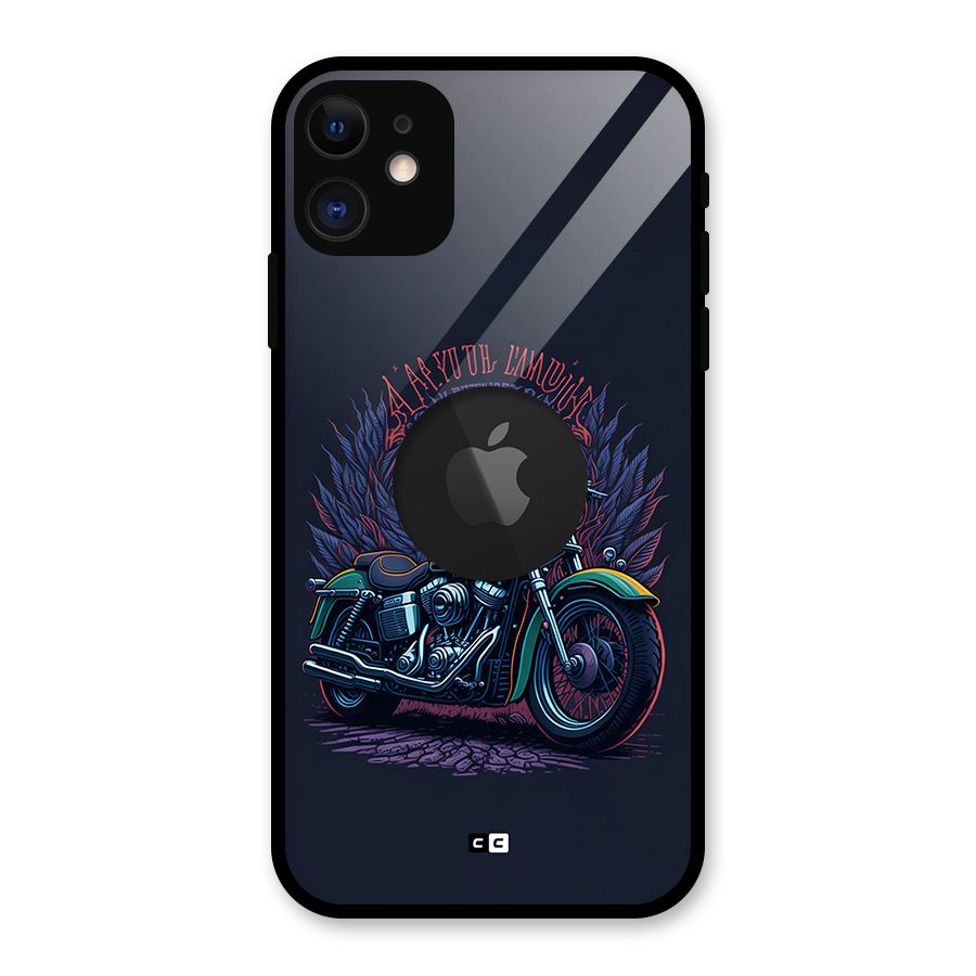 Vintage Desi Bike Glass Back Case for iPhone 11 Logo Cut