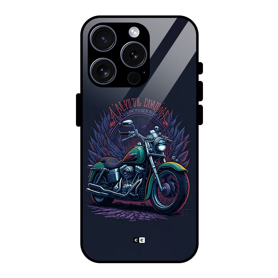 Vintage Desi Bike Glass Back Case for iPhone 15 Pro