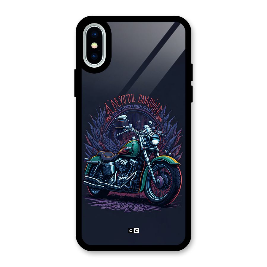 Vintage Desi Bike Glass Back Case for iPhone X