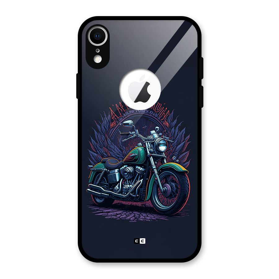 Vintage Desi Bike Glass Back Case for iPhone XR Logo Cut