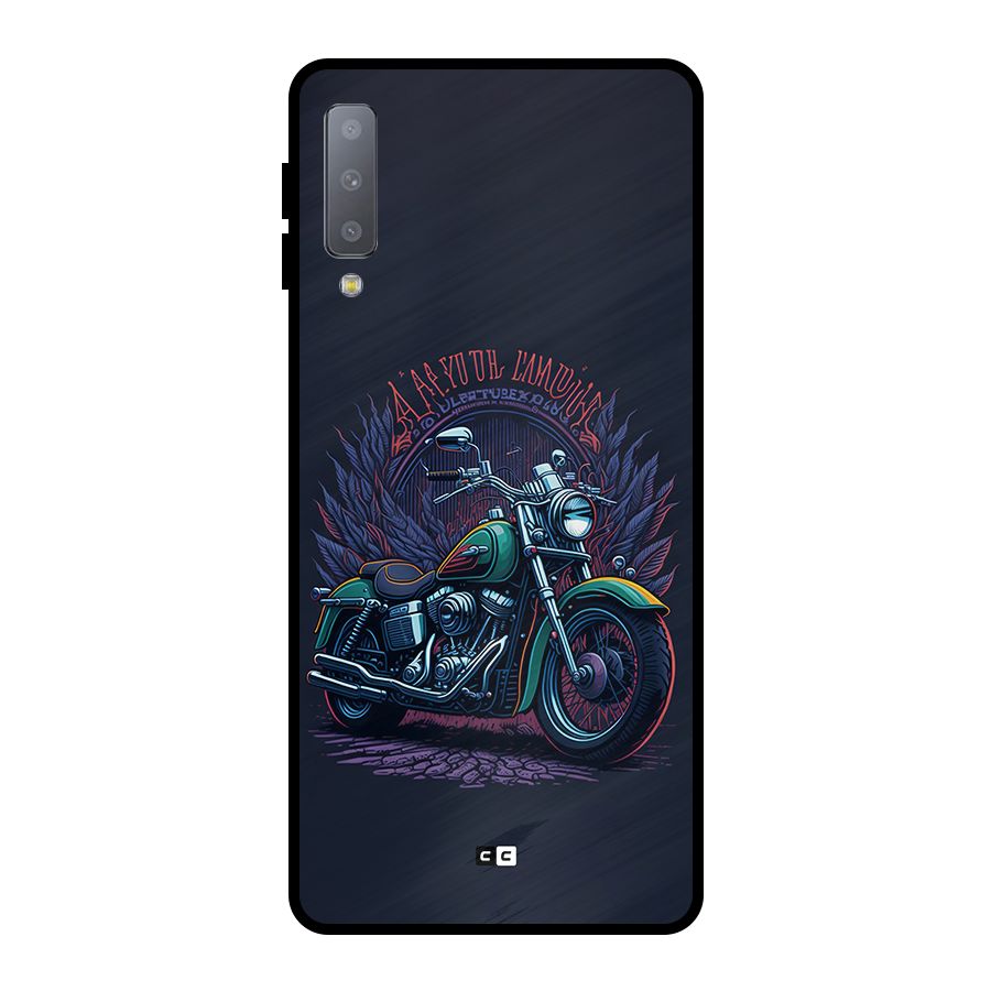 Vintage Desi Bike Metal Back Case for Galaxy A7 (2018)