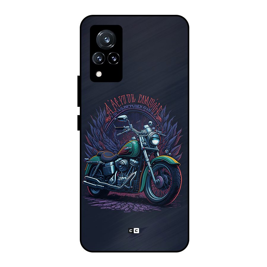 Vintage Desi Bike Metal Back Case for Vivo V21 5G