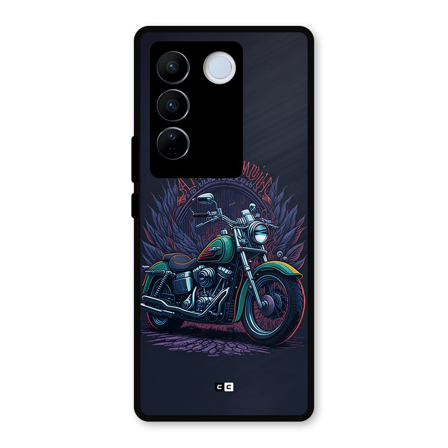 Vintage Desi Bike Metal Back Case for Vivo V27
