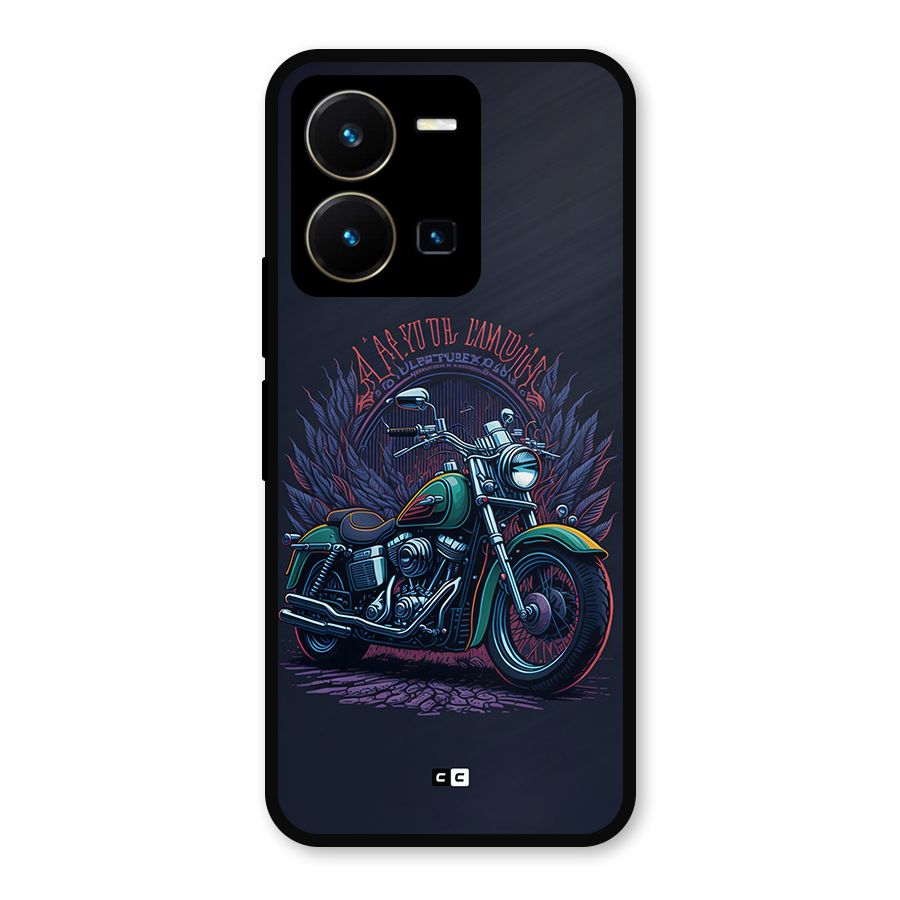 Vintage Desi Bike Metal Back Case for Vivo Y35