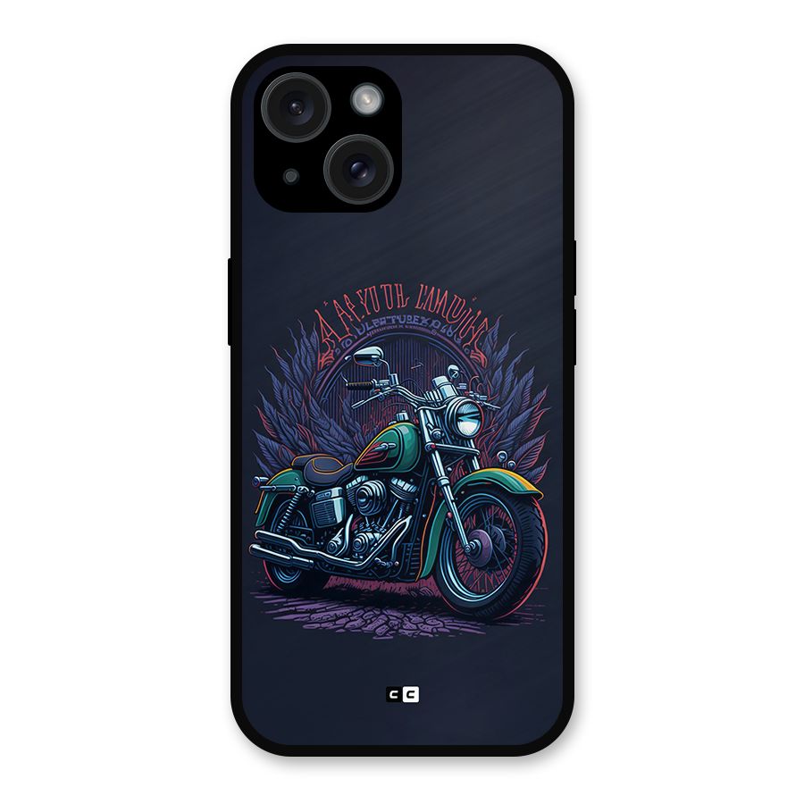 Vintage Desi Bike Metal Back Case for iPhone 15