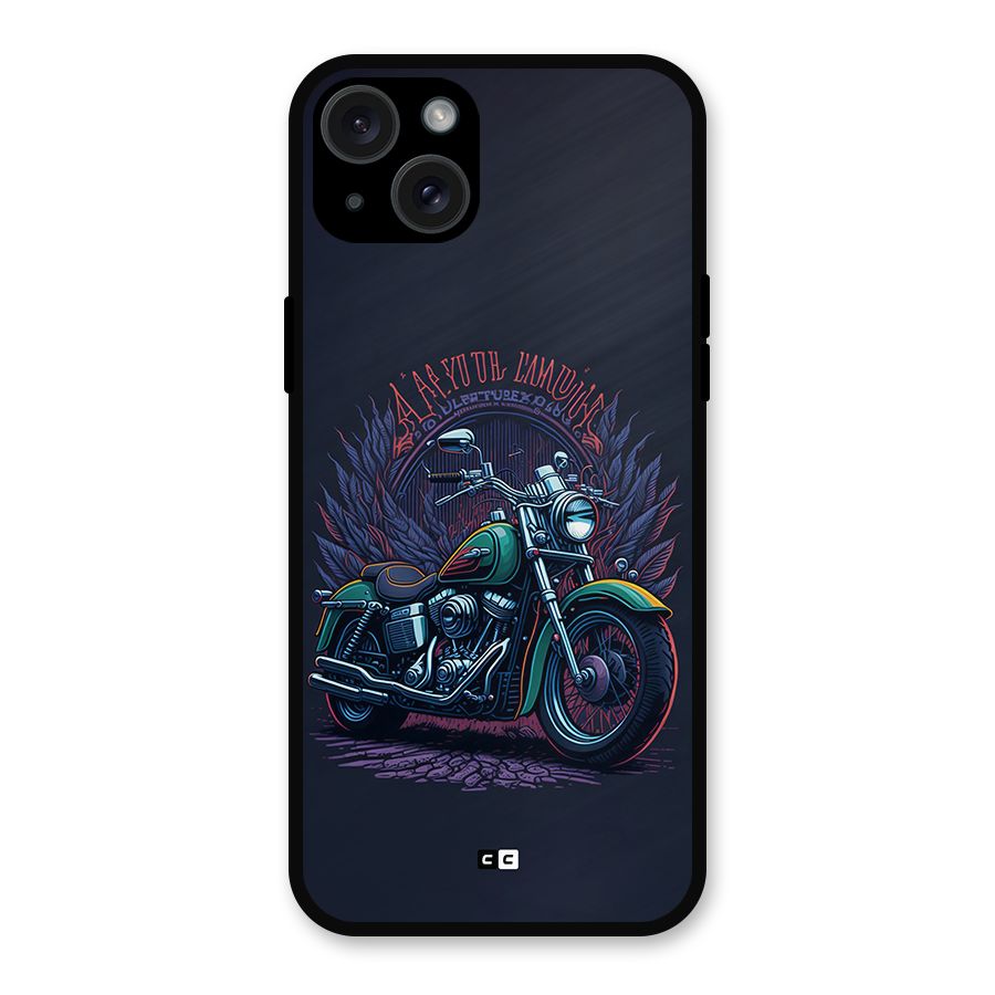 Vintage Desi Bike Metal Back Case for iPhone 15 Plus