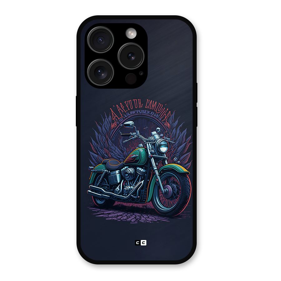 Vintage Desi Bike Metal Back Case for iPhone 15 Pro