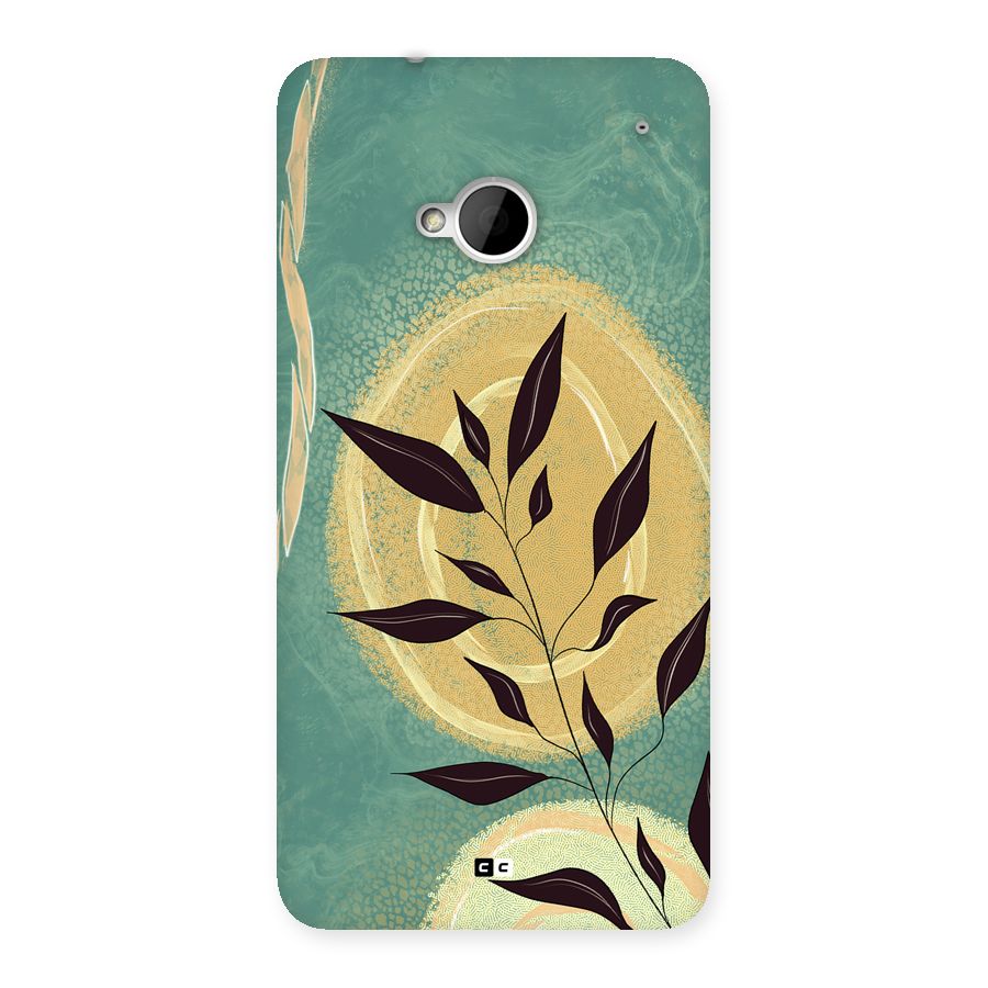 Vintage Leaf Art Back Case for One M7 (Single Sim)