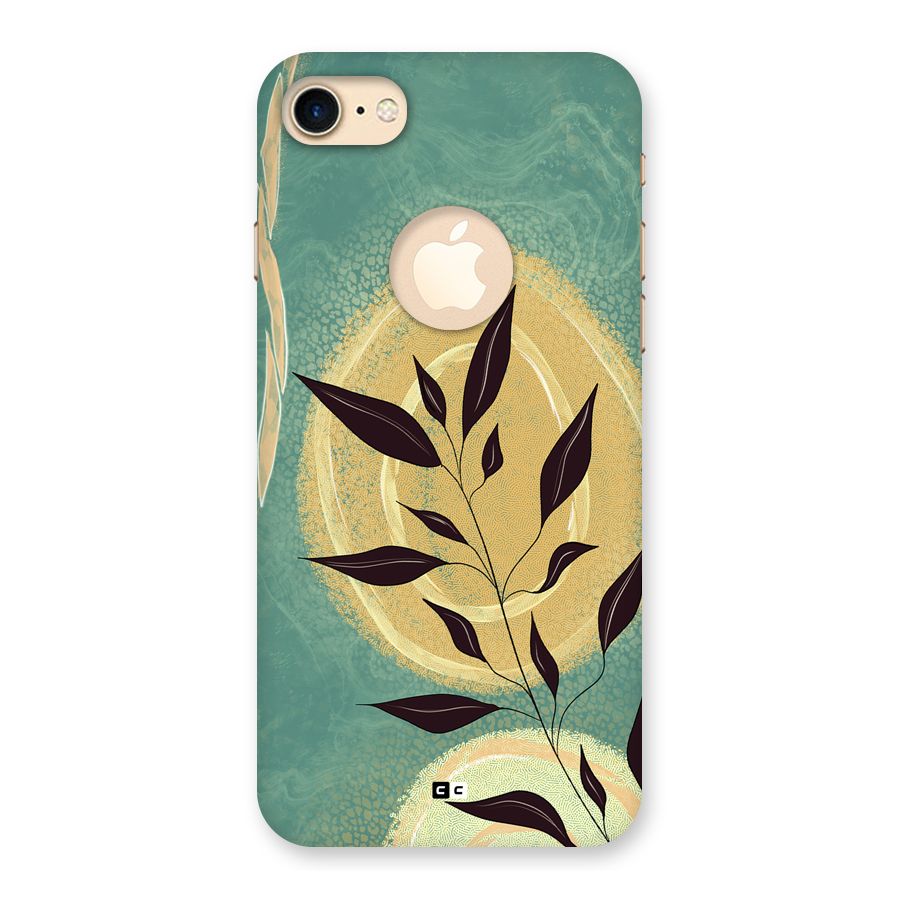 Vintage Leaf Art Back Case for iPhone 8 Logo Cut