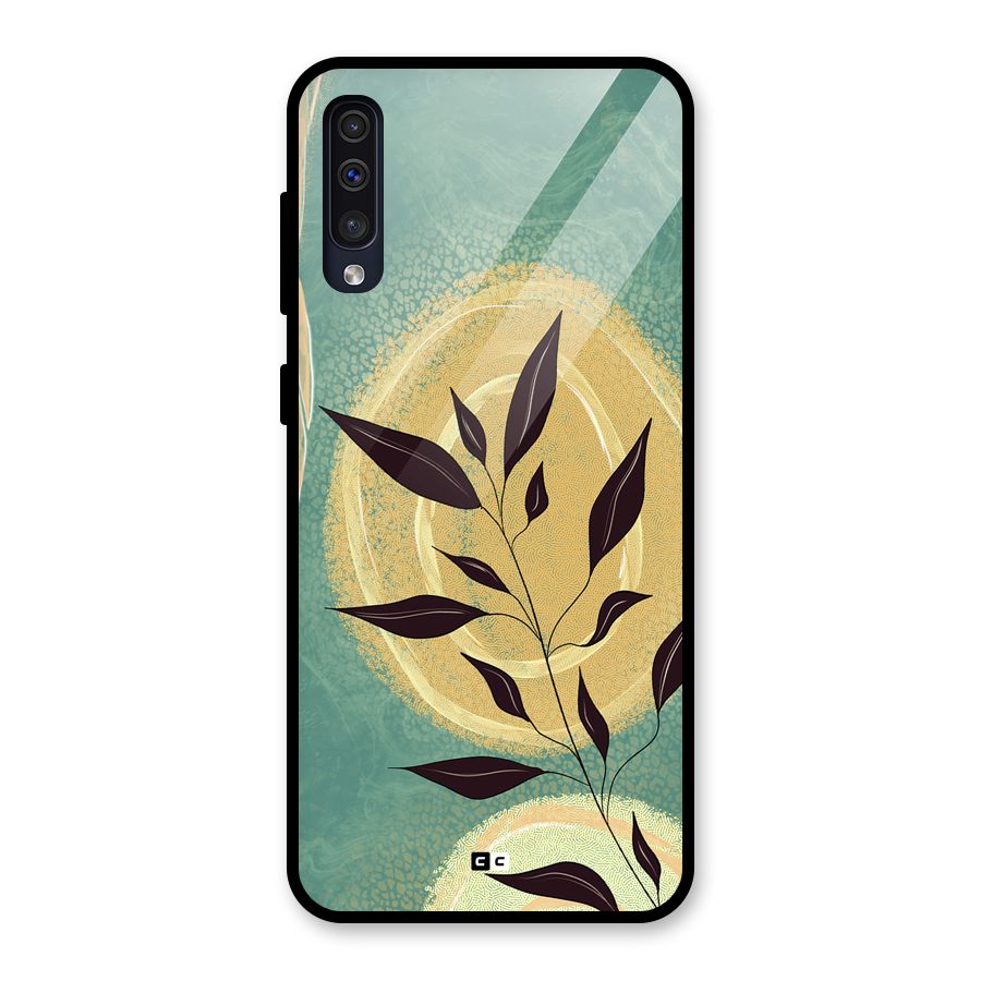 Vintage Leaf Art Glass Back Case for Galaxy A30s