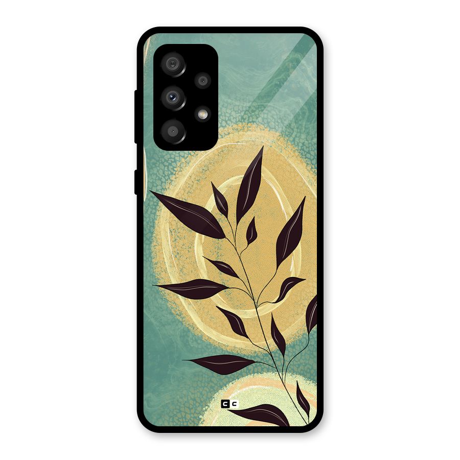 Vintage Leaf Art Glass Back Case for Galaxy A32