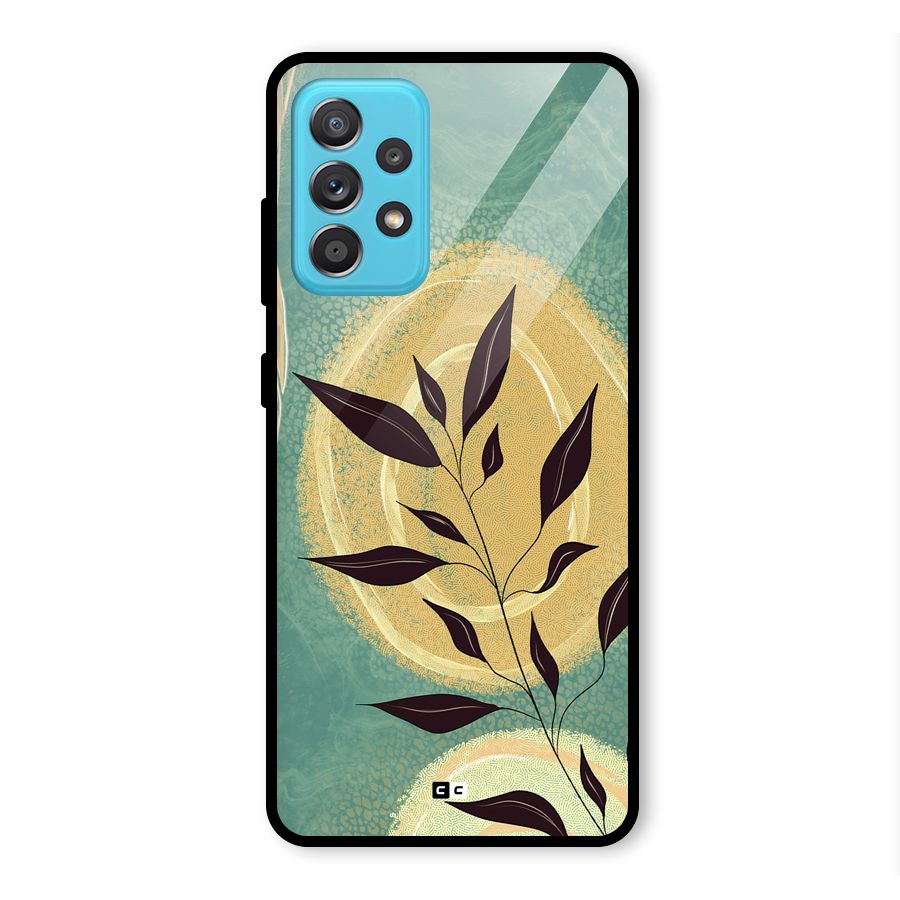 Vintage Leaf Art Glass Back Case for Galaxy A52s 5G