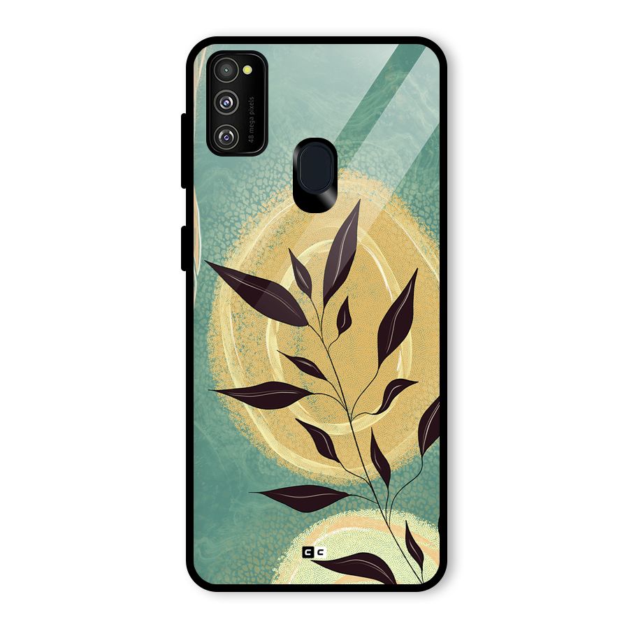 Vintage Leaf Art Glass Back Case for Galaxy M30s