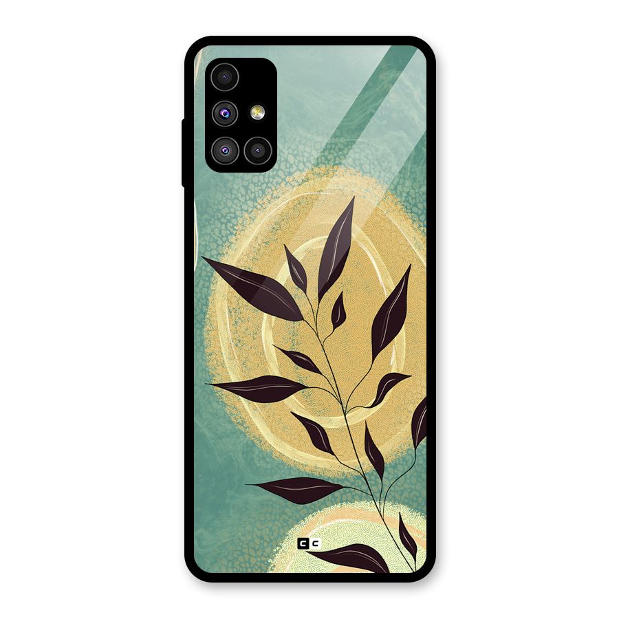 Vintage Leaf Art Glass Back Case for Galaxy M51