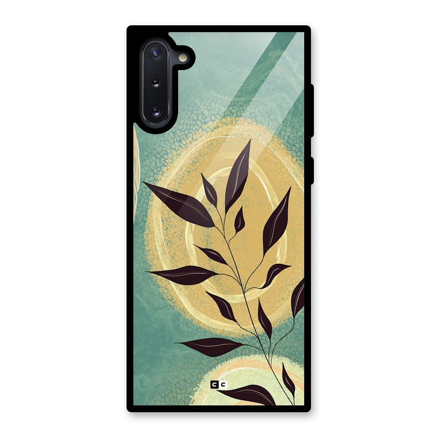 Vintage Leaf Art Glass Back Case for Galaxy Note 10