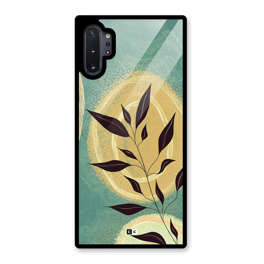 Vintage Leaf Art Glass Back Case for Galaxy Note 10 Plus