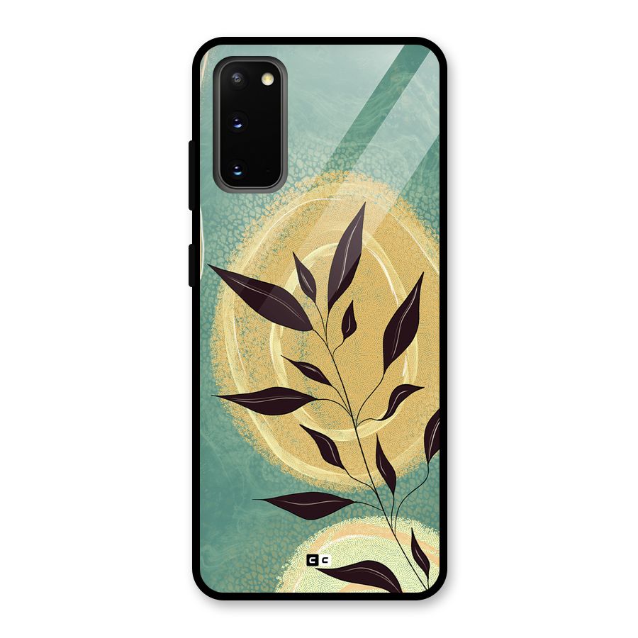 Vintage Leaf Art Glass Back Case for Galaxy S20