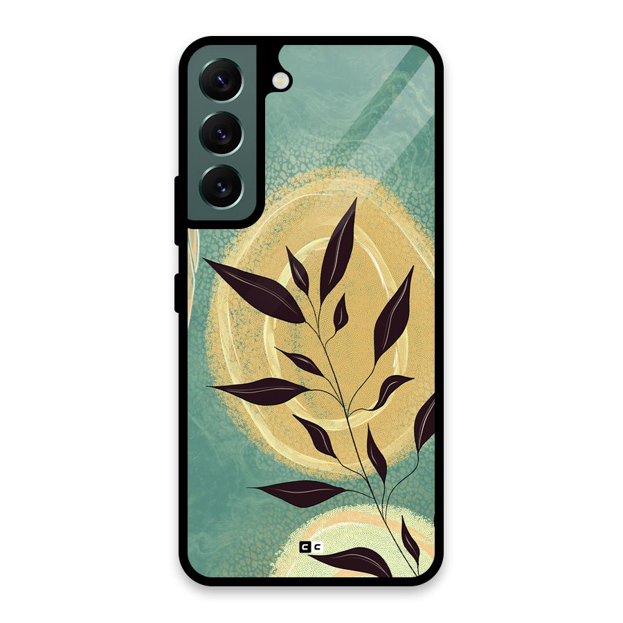 Vintage Leaf Art Glass Back Case for Galaxy S22 5G