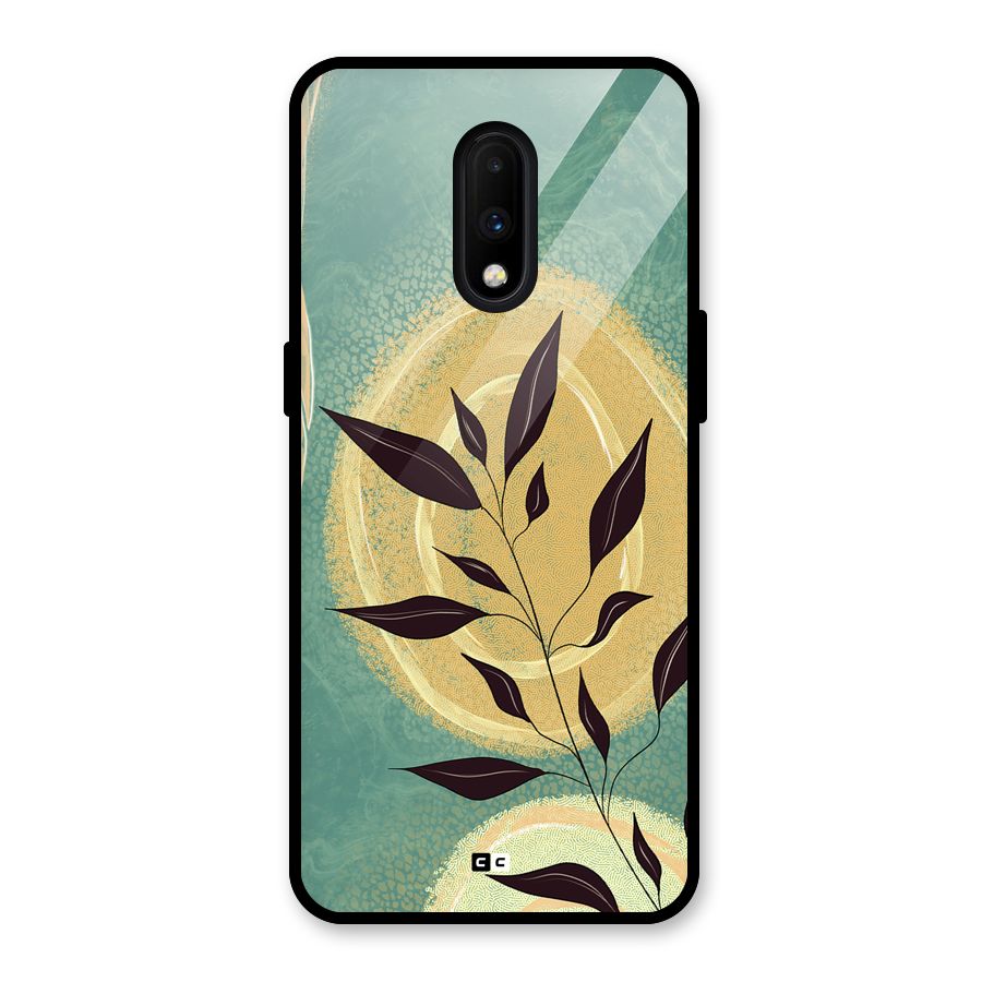 Vintage Leaf Art Glass Back Case for OnePlus 7